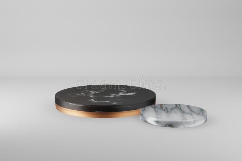 3d renderowanie pustej czarno-białej podstawy do wyświetlania produktu ilustracji