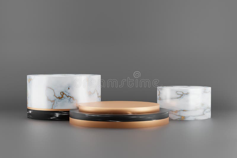 3d renderowanie pustej czarno-białej podstawy do wyświetlania produktu ilustracja wektor