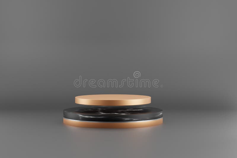 3d renderowanie pustej czarno-białej podstawy do wyświetlania produktu ilustracja wektor