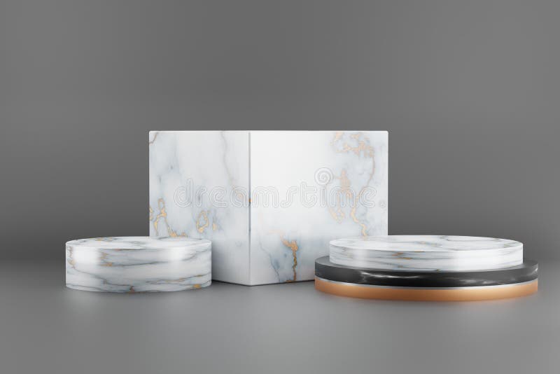 3d renderowanie pustej czarno-białej podstawy do wyświetlania produktu. ilustracja wektor