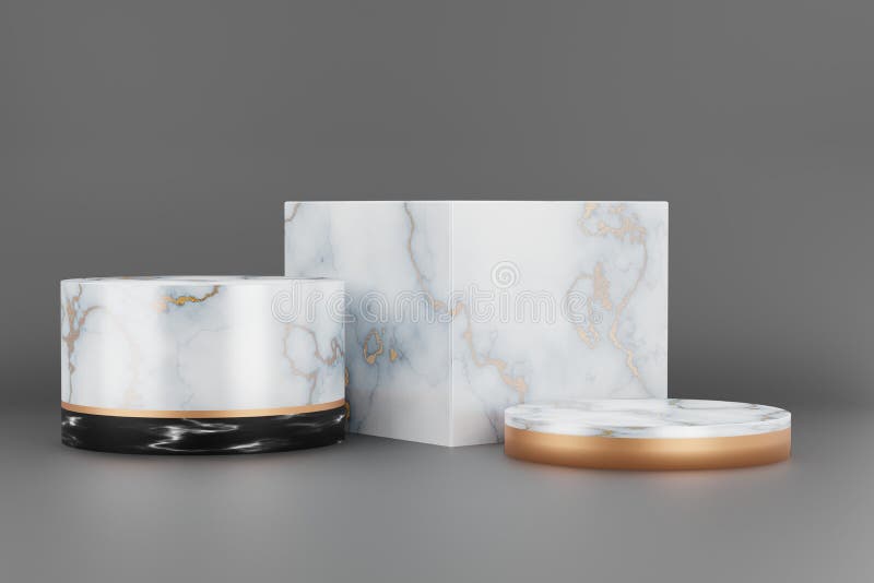 3d renderowanie pustej czarno-białej podstawy do wyświetlania produktu. ilustracja wektor