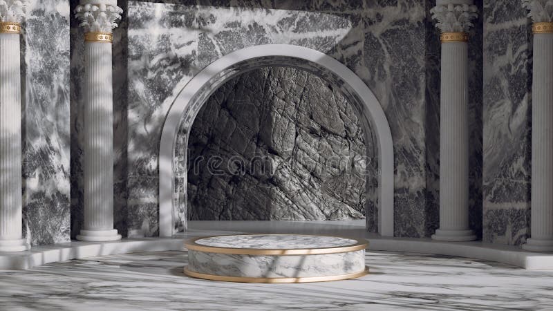 3d renderowanie tła podium produktu marmurowego dla produktów kosmetycznych. royalty ilustracja