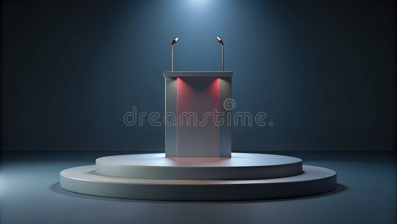 3d renderowanie wytworzonej kajuty podium stage. ilustracji