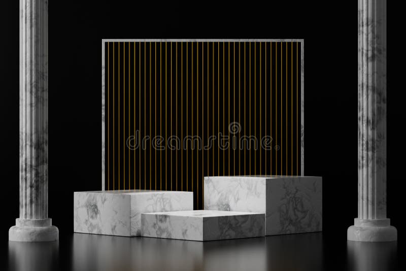 3d renderować puste kubki marmurowe. ilustracji