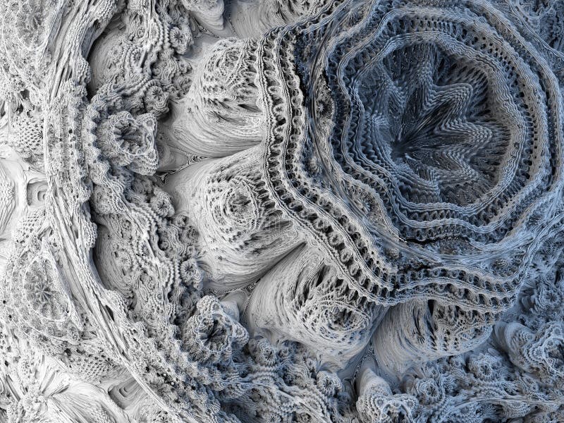 3d rendono, fondo astratto di frattale, forme microbiologiche, macro natura, modello organico, carta da parati del mondo di quant illustrazione di stock