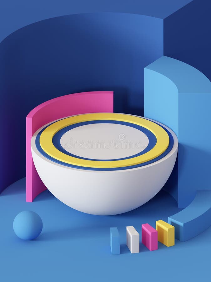 3d render, abstract geometric background, primitive shapes, toys, hemisphere, ball, bright colorful blocks. 3d render, abstract geometric background, primitive shapes, toys, hemisphere, ball, bright colorful blocks