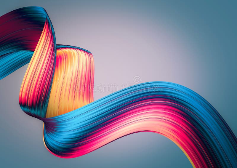 3D rendono il fondo astratto Forme torte variopinte nel moto Arte digitale generata da computer illustrazione vettoriale