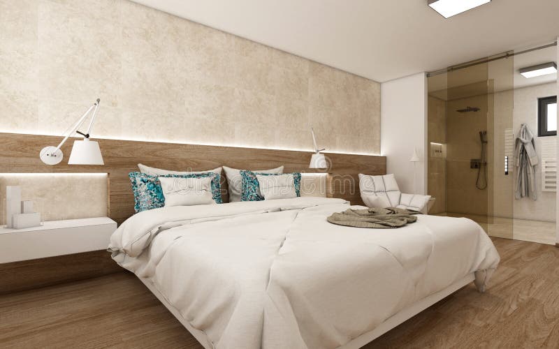 3d rendono la camera da letto moderna illustrazione vettoriale 3d rendono la camera da letto moderna illustrazione vettoriale