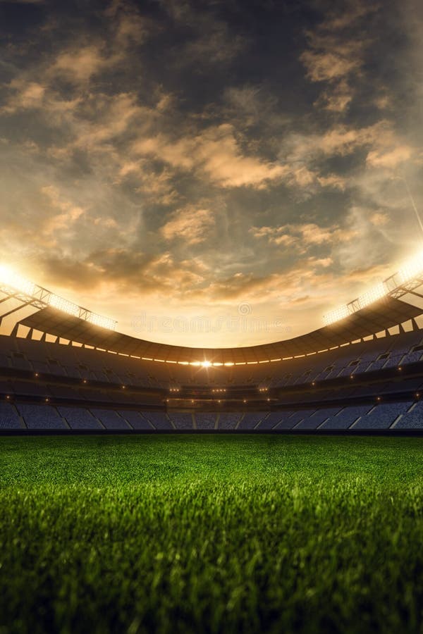 3d rendono la sera emptry dello stadio immagine stock libera da diritti 3d rendono la sera emptry dello stadio immagine stock libera da diritti