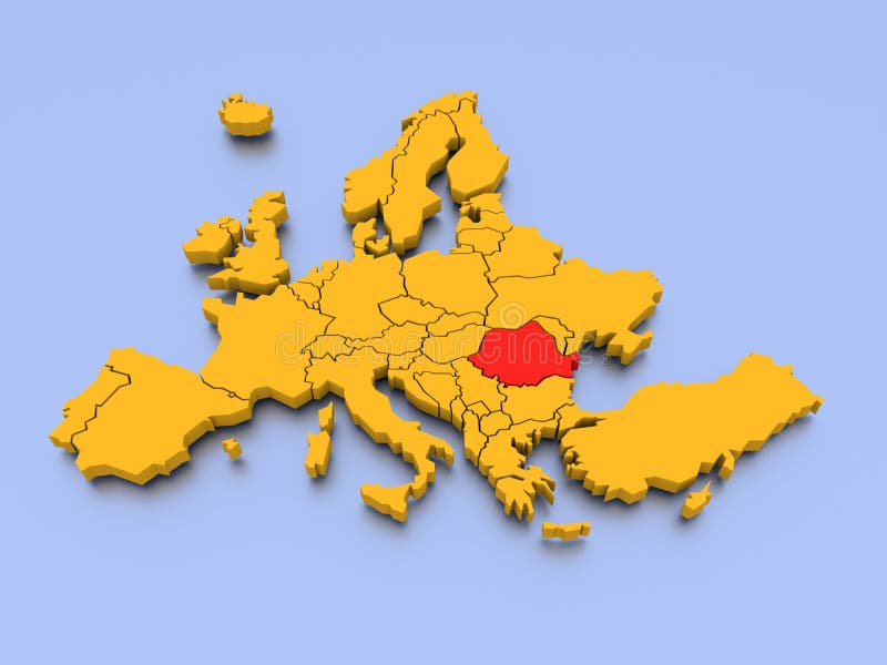 3d A Rendu La Carte De Leurope Avec La Hongrie Illustration