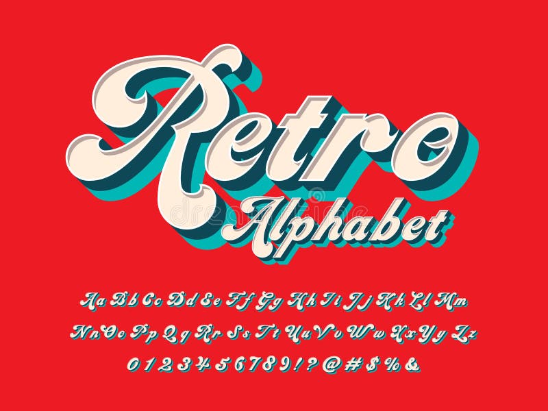 3d retro font