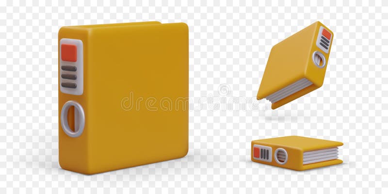 3D ring binder folder. Large realistic document pack. Clip file folder royalty free illustration