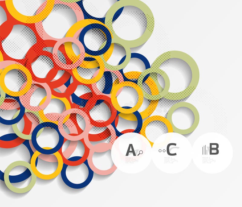 3d rings on grey. Geometrical modern abstract background royalty free illustration 3d rings on grey. Geometrical modern abstract background royalty free illustration