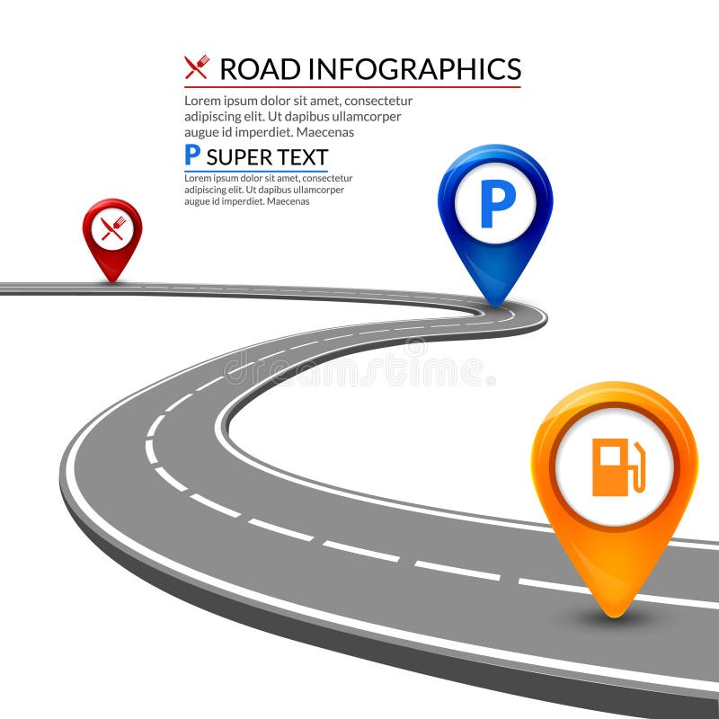 3d road infographic concept on a white background. Business highway element design royalty free illustration 3d road infographic concept on a white background. Business highway element design royalty free illustration