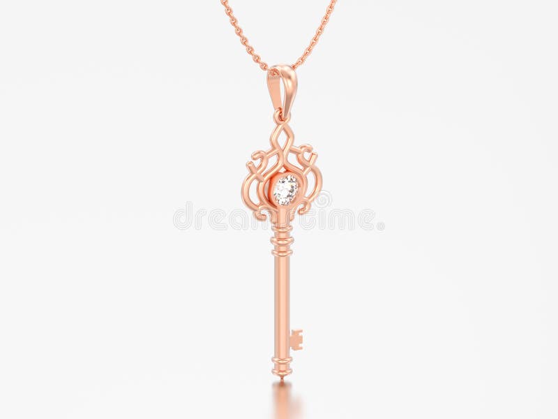 3D rode illustratie nam gouden decoratieve zeer belangrijke halsband op ketting w toe stock illustratie 3D rode illustratie nam gouden decoratieve zeer belangrijke halsband op ketting w toe stock illustratie