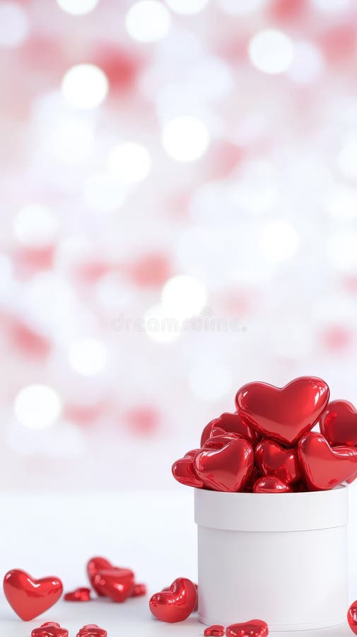 3d romantisk bakgrund med många röda rosa och vita hjärtan flytande valentinkärlek vektor illustrationer
