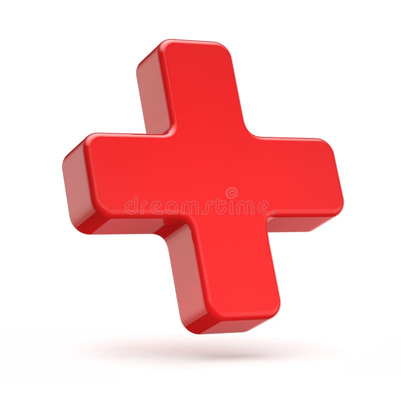 3d rood plus pictogram vector illustratie 3d rood plus pictogram vector illustratie
