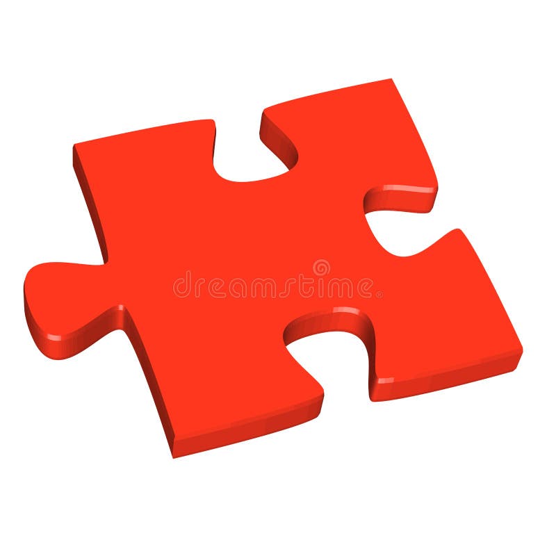 3D rood van het raadselstuk vector illustratie 3D rood van het raadselstuk vector illustratie