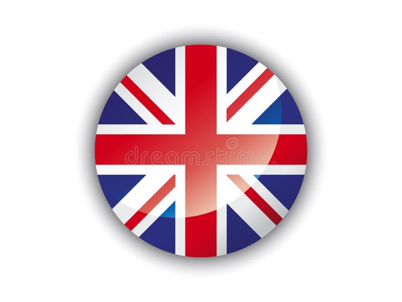 3D Round Flag of United Kingdom vector illustration
