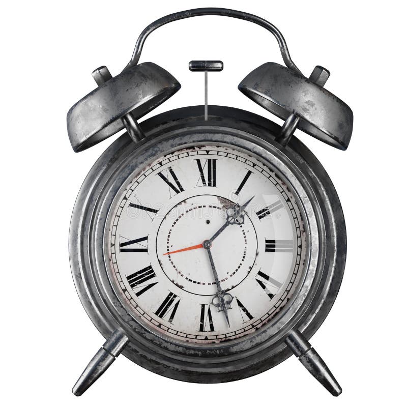 3d rusty alarm clock royalty free illustration