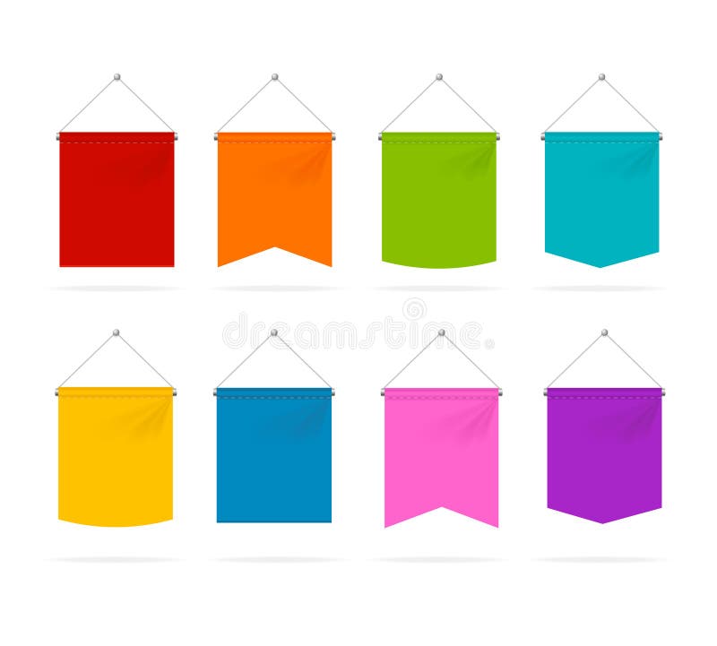 3d réaliste a détaillé des icônes de calibre de fanion de couleur réglées Vecteur illustration libre de droits 3d réaliste a détaillé des icônes de calibre de fanion de couleur réglées Vecteur illustration libre de droits