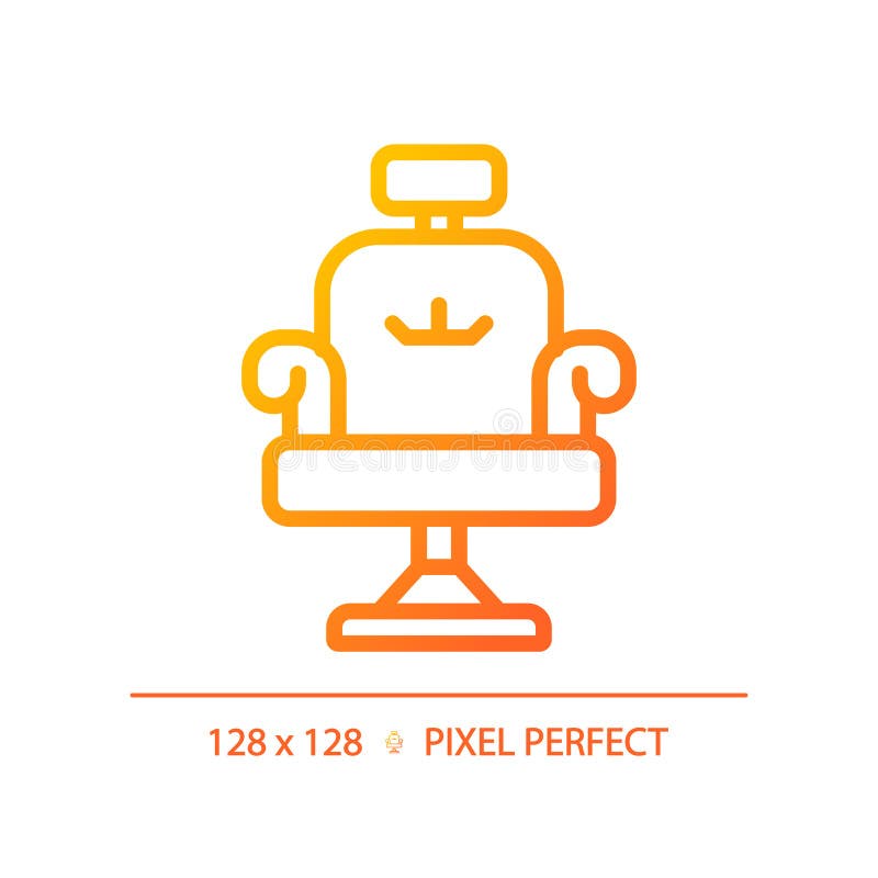 Pictogramă gradient liniar subțire pentru scaunul din salon 2d stock illustration