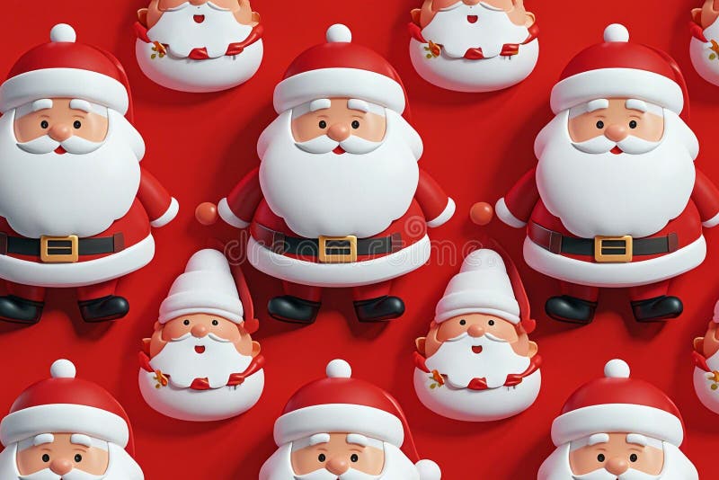 3D santa clause pattern