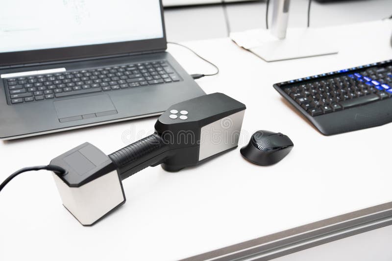 3d Scanner For Reverse Engineering Stock Image Image Of Hand