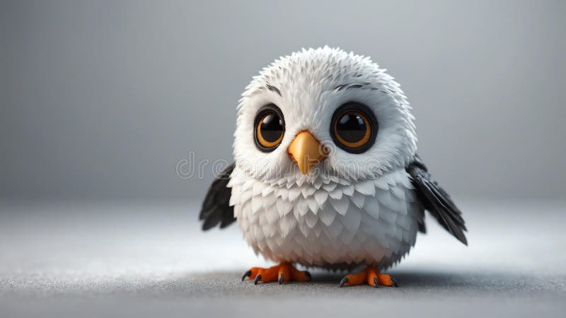 3d schattige harbinger geïsoleerd in witte lucht stock illustratie