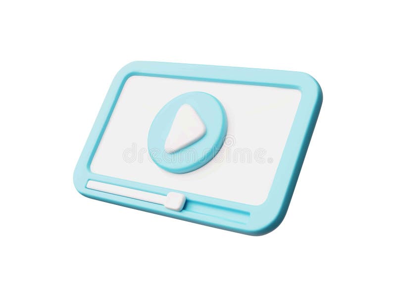 3D Screen Icon with Video Play Button, Vector Illustration. royalty free illustration