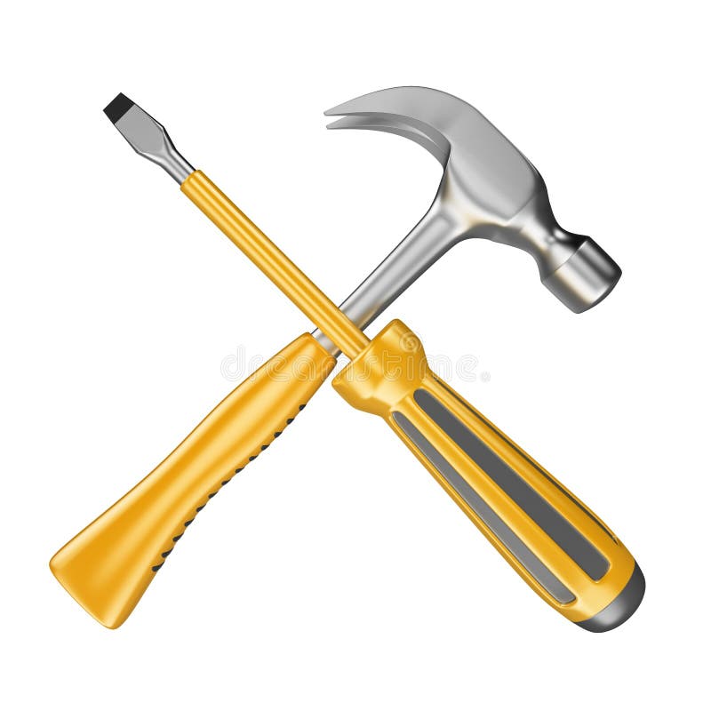 3D Screwdriver And Hammer Royalty Free Stock Photography Image 32225947