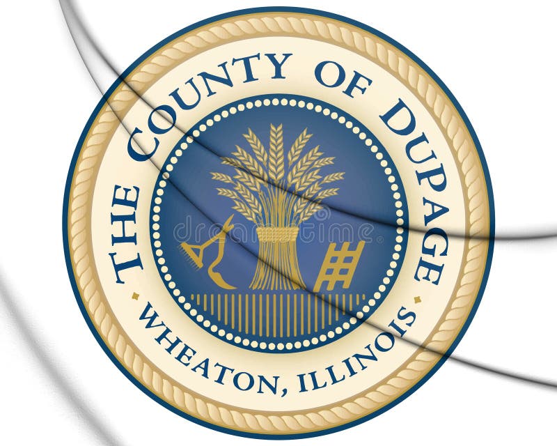 Seal of DuPage county Illinois state, USA. 3D Illustration stock illustration