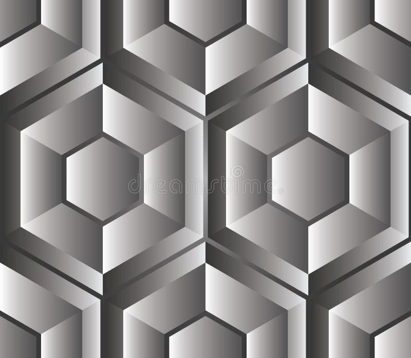 3D seamless hexagon pattern royalty free illustration