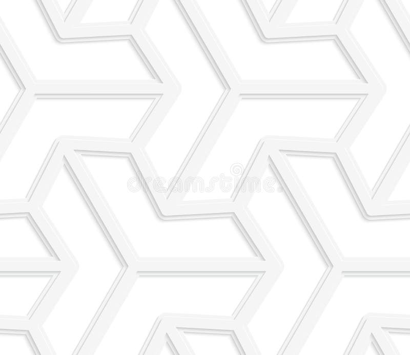 3D sechseckige Sterne des Strahls des Weiß drei vektor abbildung 3D sechseckige Sterne des Strahls des Weiß drei vektor abbildung