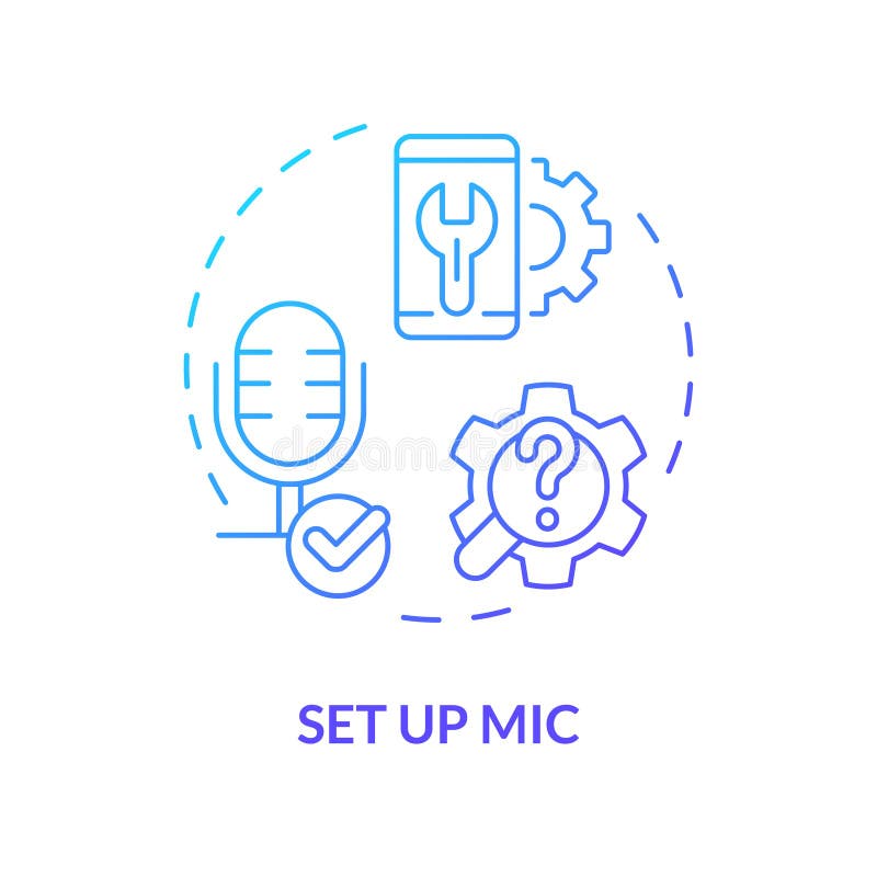 Concept pictogramă gradient mic configurat 2d royalty free illustration