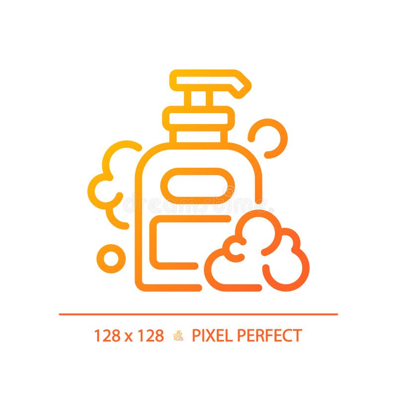 Pictogramă gradient linear subțire pentru flaconul de șampon 2d vector illustration