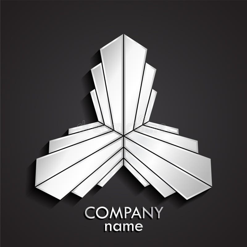 3d silver crystal shape triangle logo royalty free illustration