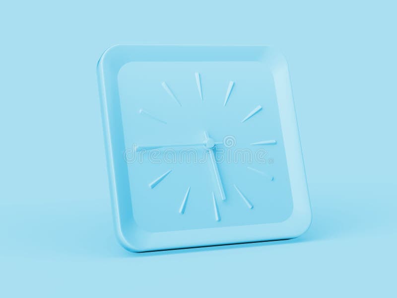 3d Simple Blue Square Wall Clock 545 Five Forty Five Quarter To 6