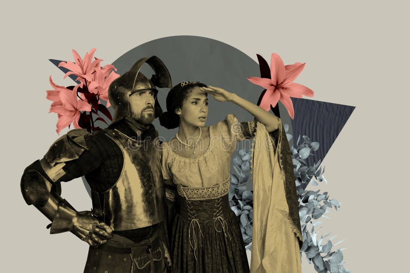 3d sketch de moda de afiches de dos muchachas serias condesa hombre de pie lily bud primavera pareja romántica fotos de archivo libres de regalías