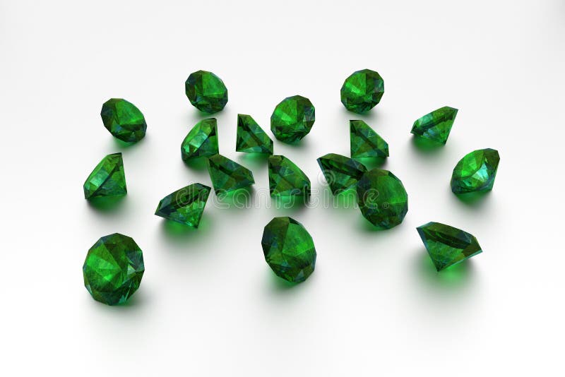 3D Emeralds - 18 Green Gems. 3D Emeralds - 18 Green Gems