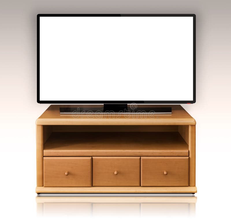 3d Smart Tv With Blank Screen. Stock Photo Image of data, display