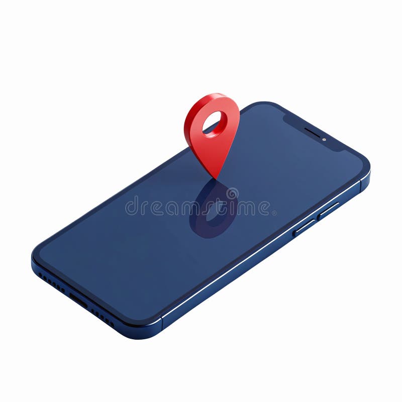 3D Smartphone with Location Pin for Navigation and Mapping Applications vector illustration