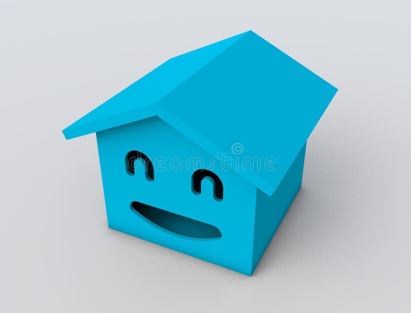 3d smile house model stock illustration. Illustration of laugh 55066668