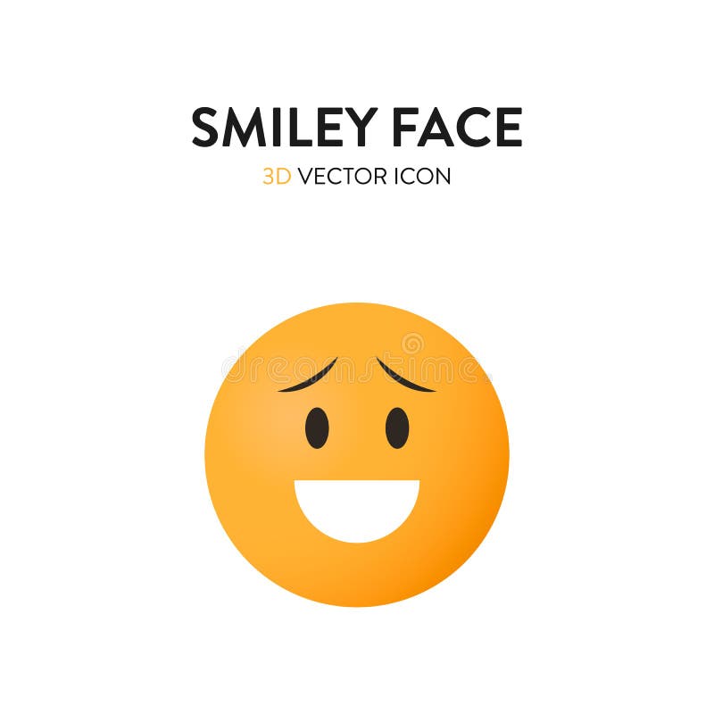3d Smiley Face Icon Vector Illustration Of A Smiley Face With Trendy And Bright Color Gragient Emoticon Smile Sign Stock Vector Illustration Of Sign Eyebrows
