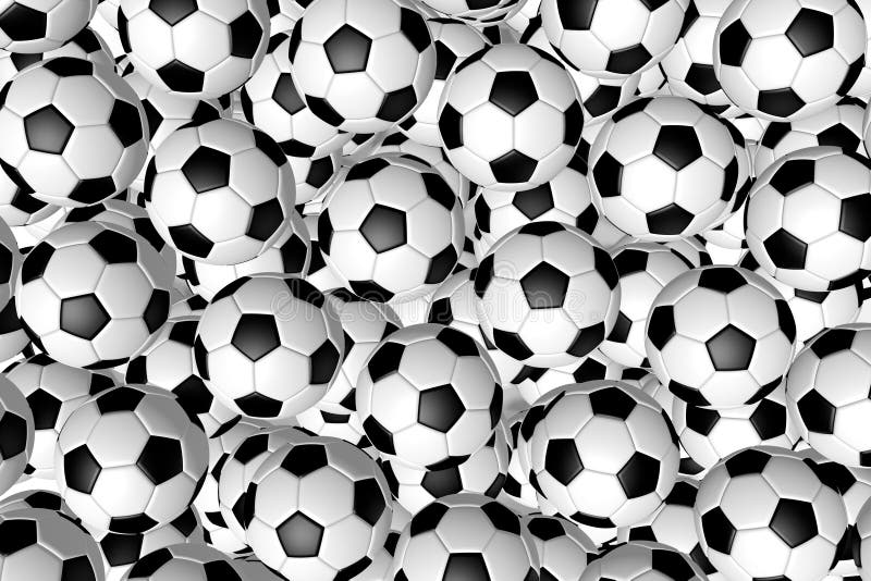 3D Soccer Balls/ Footballs - Background Stock Illustration ...