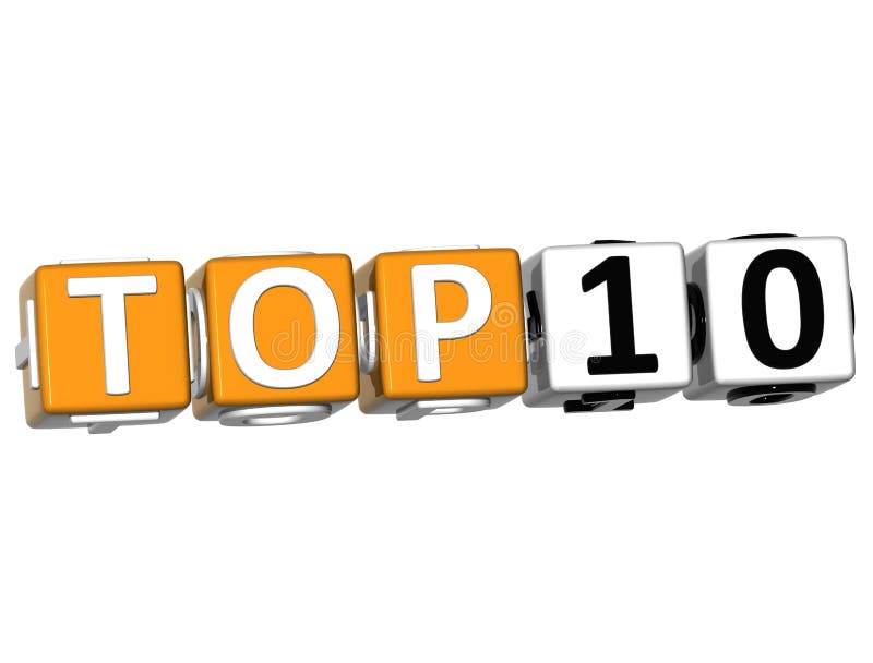 3D Ranking Top 10 Cube text on white background. 3D Ranking Top 10 Cube text on white background