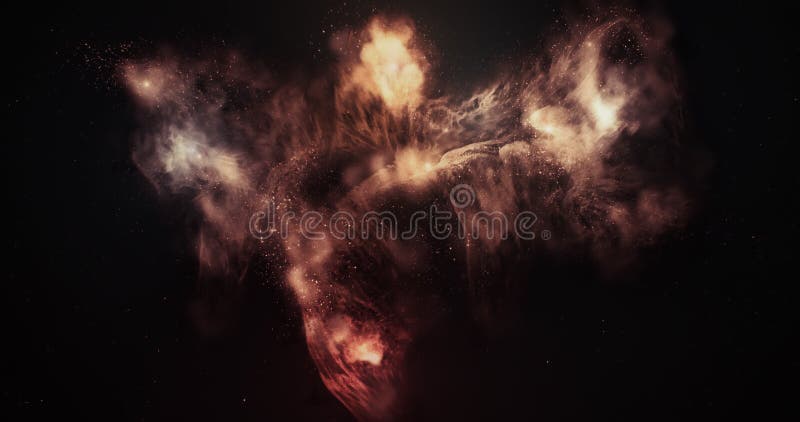 3d Space Flight Around Fiery Phoenix Nebula 4k Stock Footage - Video of  flight, formation: 61872496