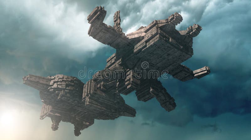 3d Spaceship stock illustration