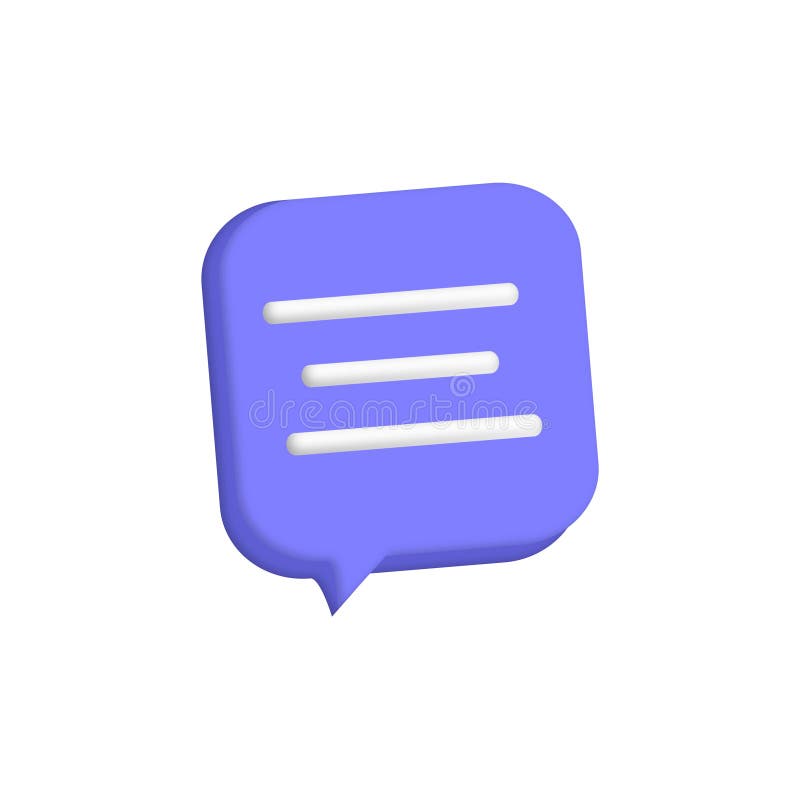 3D Speech Bubble Icons. Realistic 3D Chat, Talk, Messenger