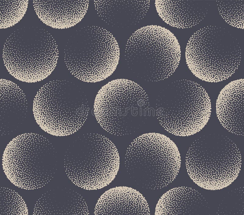 3D Sphere Stippled Seamless Pattern Trendy Aesthetic Vector Abstract Background vector illustration